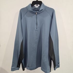 Nike Fit Therma Mens Golf 1/4 Zip Pullover XXL BLUE